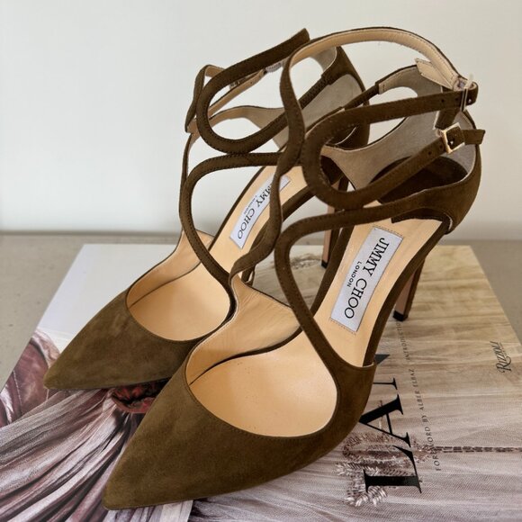 Jimmy Choo Suede T-Strap Pumps - Picture 7 of 7